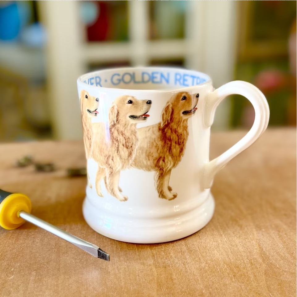 Mugg porslin porslinsmugg Golden retriever julklapp julklappar hund