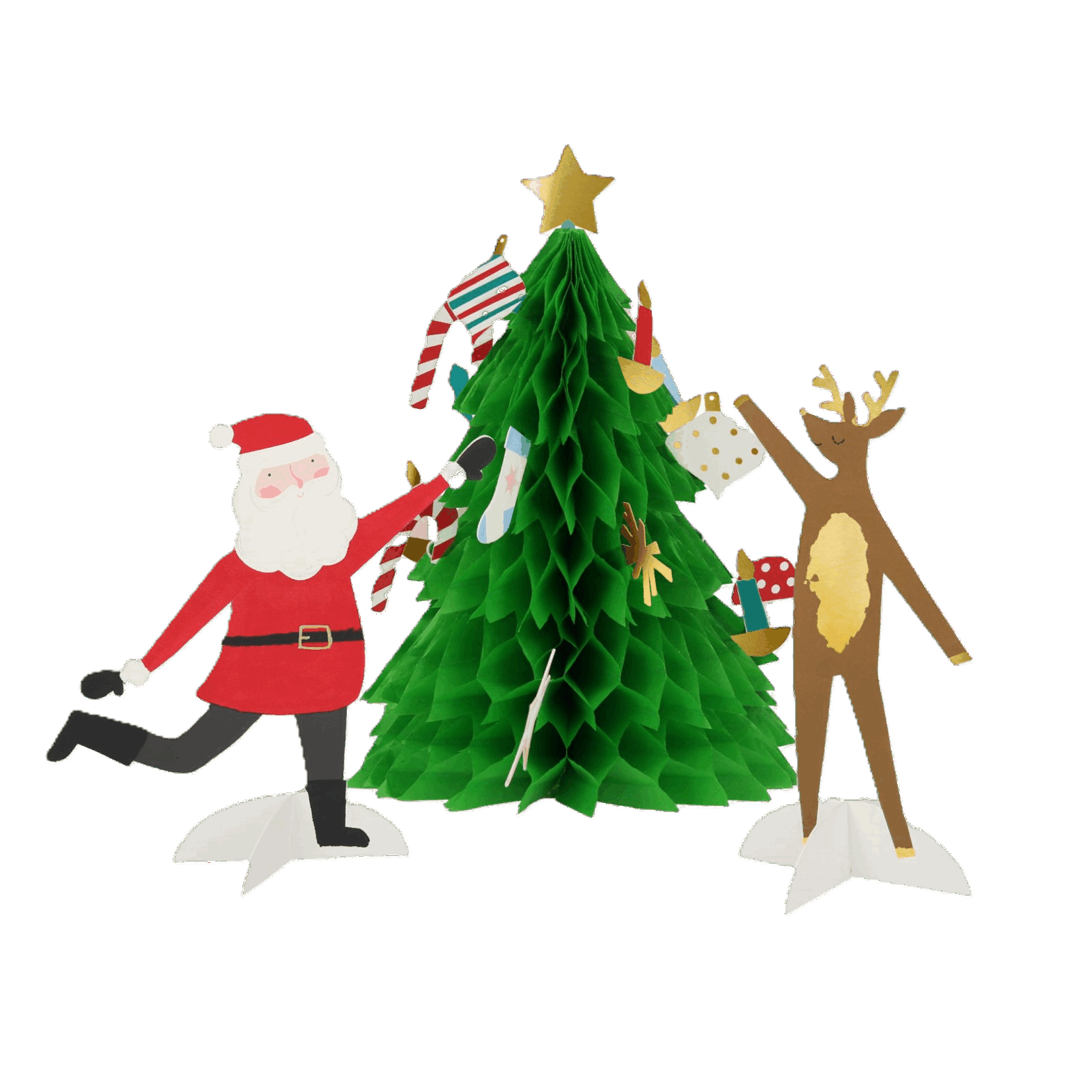 julkort Meri Meri tomte honeycomb lyxigt